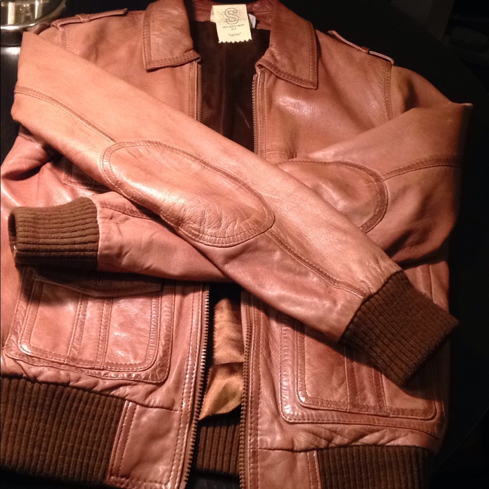 Beautiful men's brown leather jacket